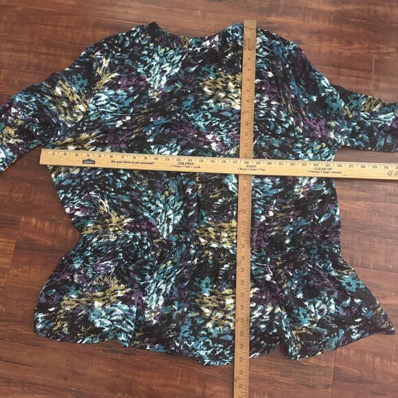 Fashion Bug Plus Size 3X Peplum Top Rhinestones Whimsigoth Fairycore Grunge Goth - Picture 11 of 14